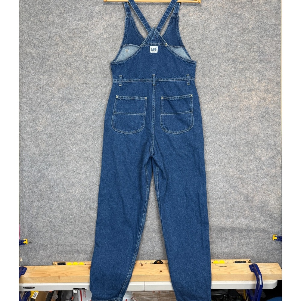 Vintage Lee Denim Bib Overalls Womens 7/8 Blue Denim Tapered USA 80s 90s - Picture 13 of 16